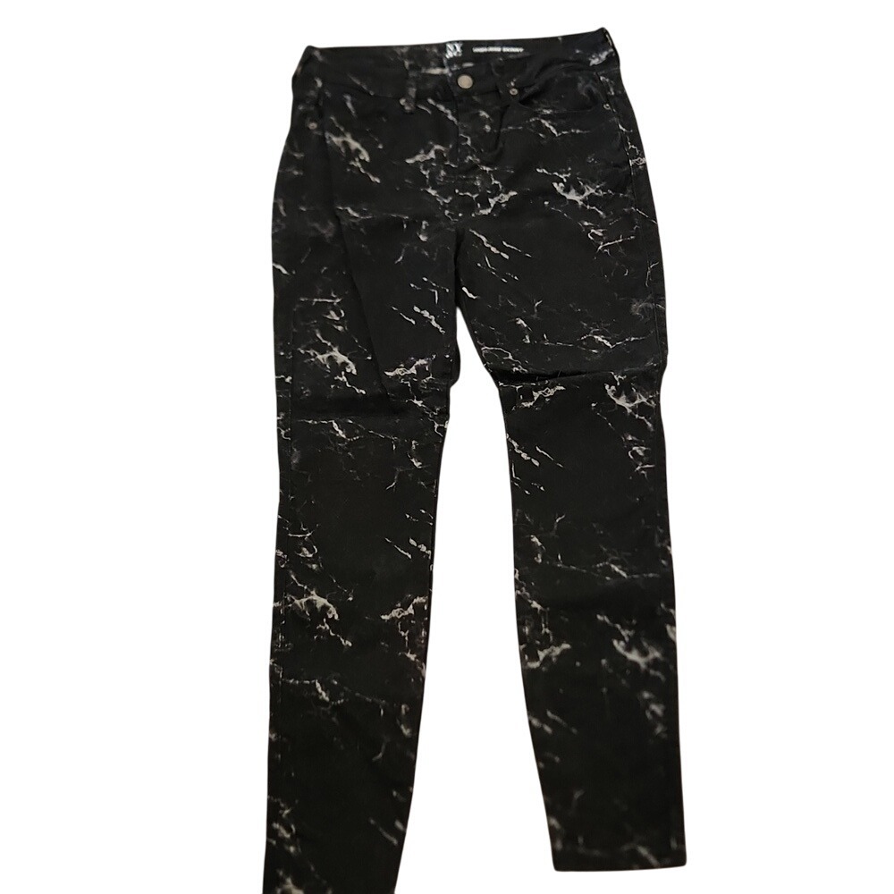 NY&C High Rise Skinny Jeans Marble Print Denim Pants‎ Casual